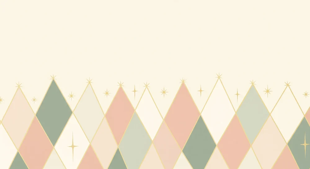 Nursery room wallpaper | Gyengéd geometriai minták arany csillagokkal