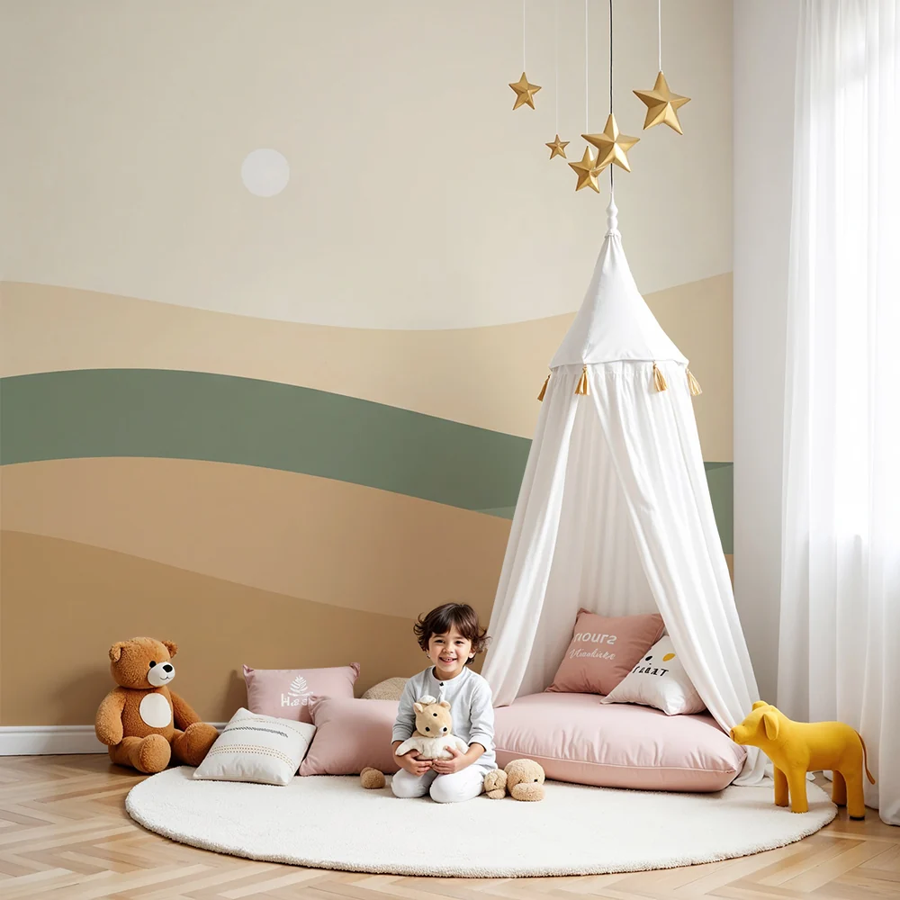 Nursery room wallpaper | Gyengéd hullámok és nyugtató tónusok