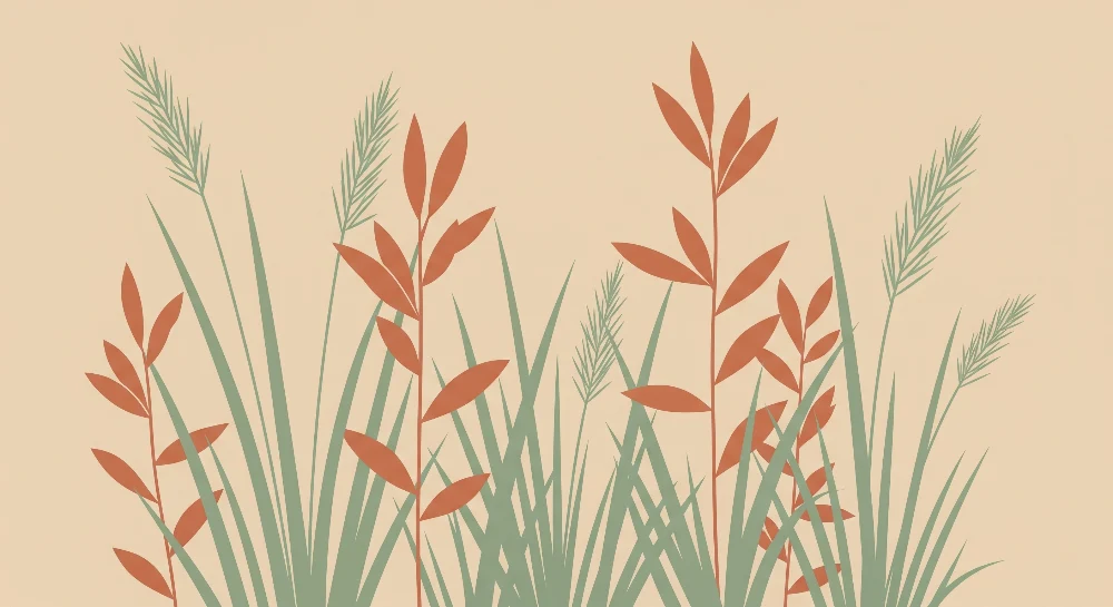 Nursery room wallpaper | Gyengéd fű és lombozat