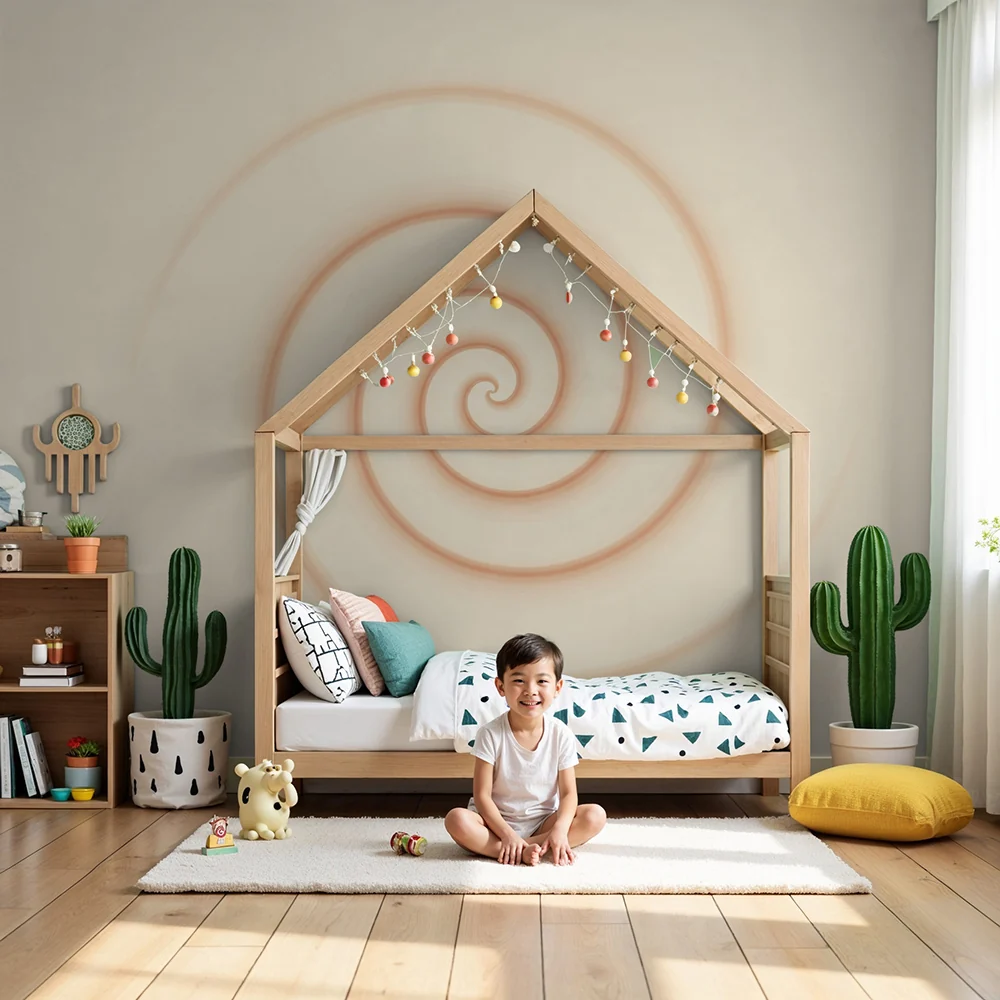 Nursery room wallpaper | Gyengéd és megnyugtató spirál krém színekben