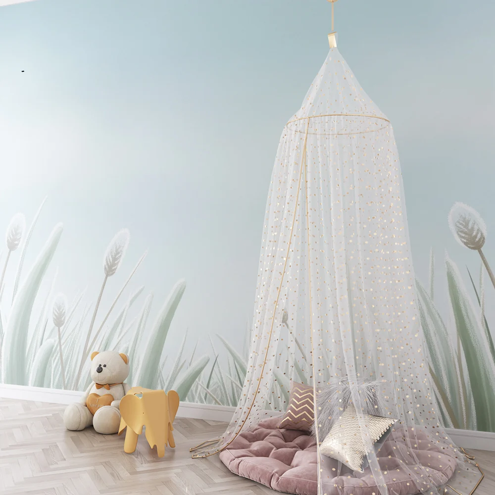 Nursery room wallpaper | Gyengéd fű és nyugtató égbolt