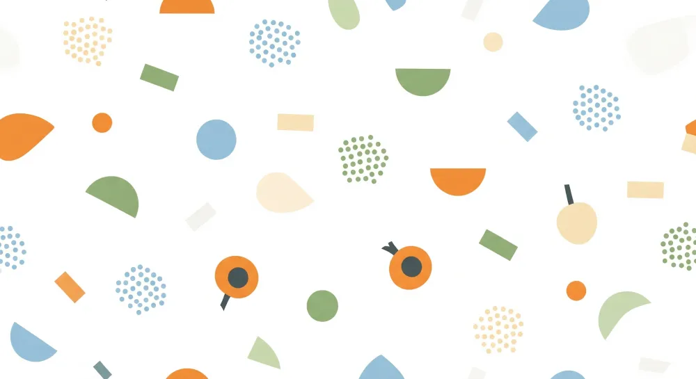 Nursery room wallpaper | Kis geometriai minták színes háttéren