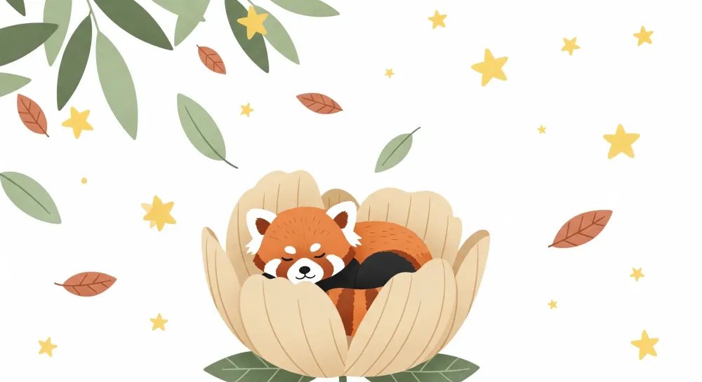 Nursery room wallpaper | Kismackó aludt egy virágban