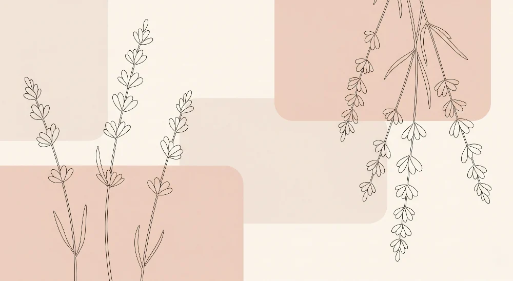 Nursery room wallpaper | Minimalist flowers and soft shapes pastel tones