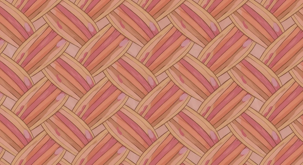 Nursery room wallpaper | Motif tressé aux nuances de rose et pêche