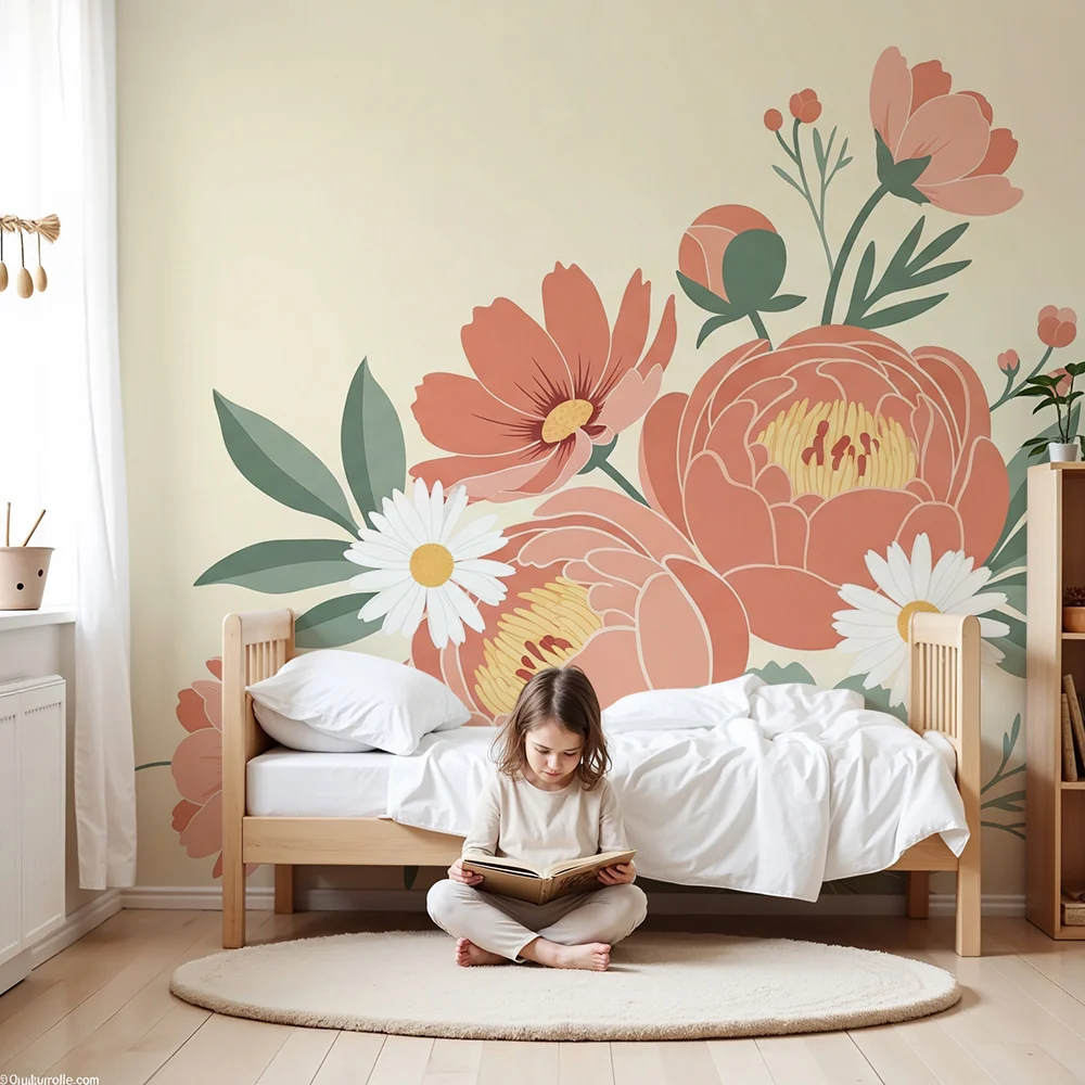 Nursery room wallpaper | Nagy virágcsokor
