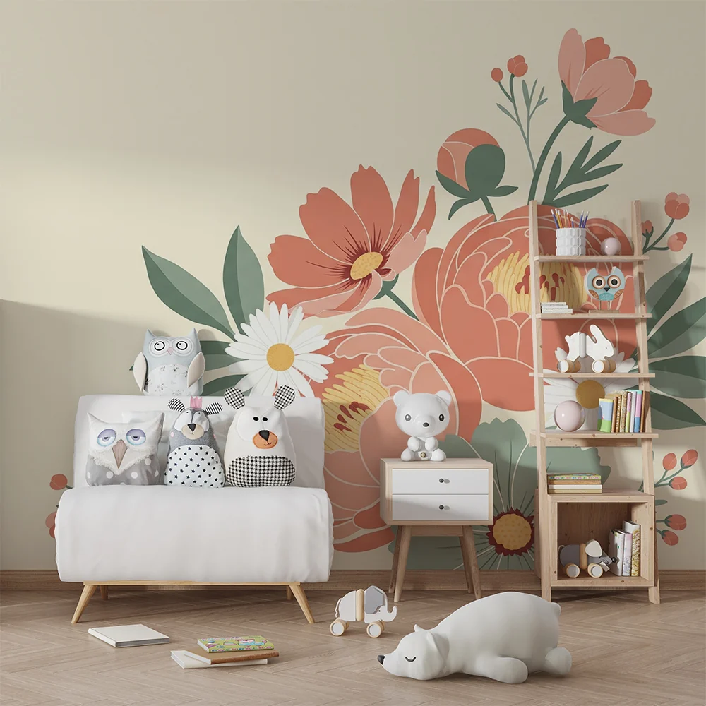 Nursery room wallpaper | Nagy virágcsokor