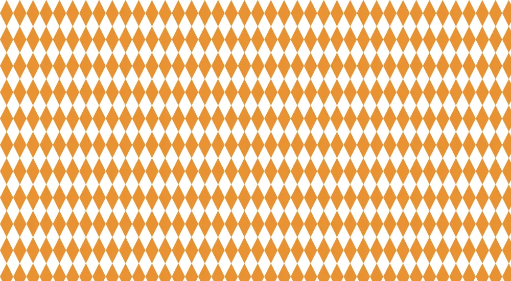 Nursery room wallpaper | Orange diamond pattern on white background