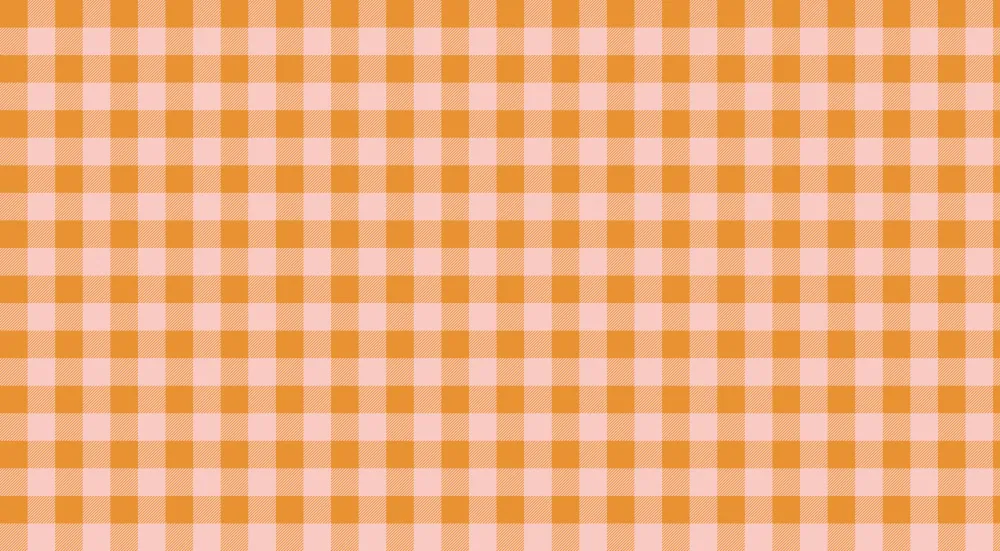 Nursery room wallpaper | Orange and soft pink checkered pattern