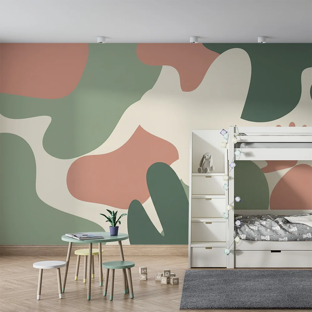 Nursery room wallpaper | Organic patterns soft and soothing shades