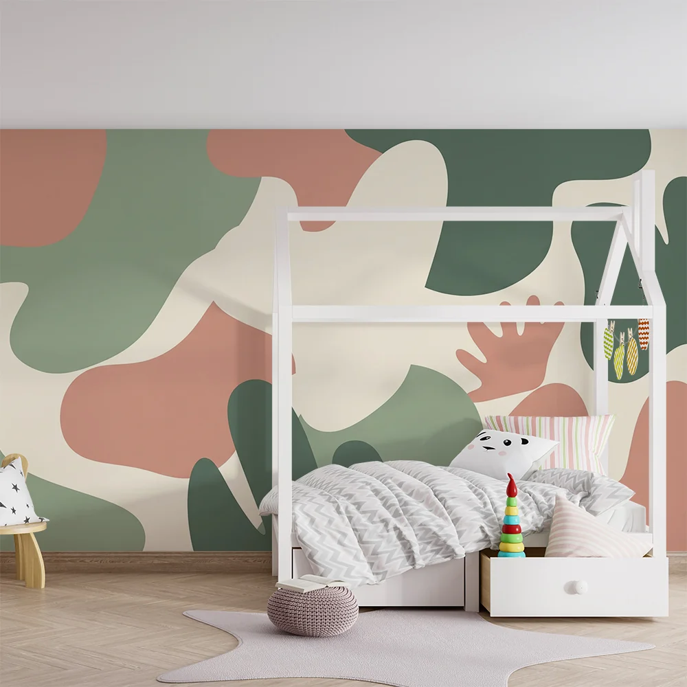 Nursery room wallpaper | Organic patterns soft and soothing shades