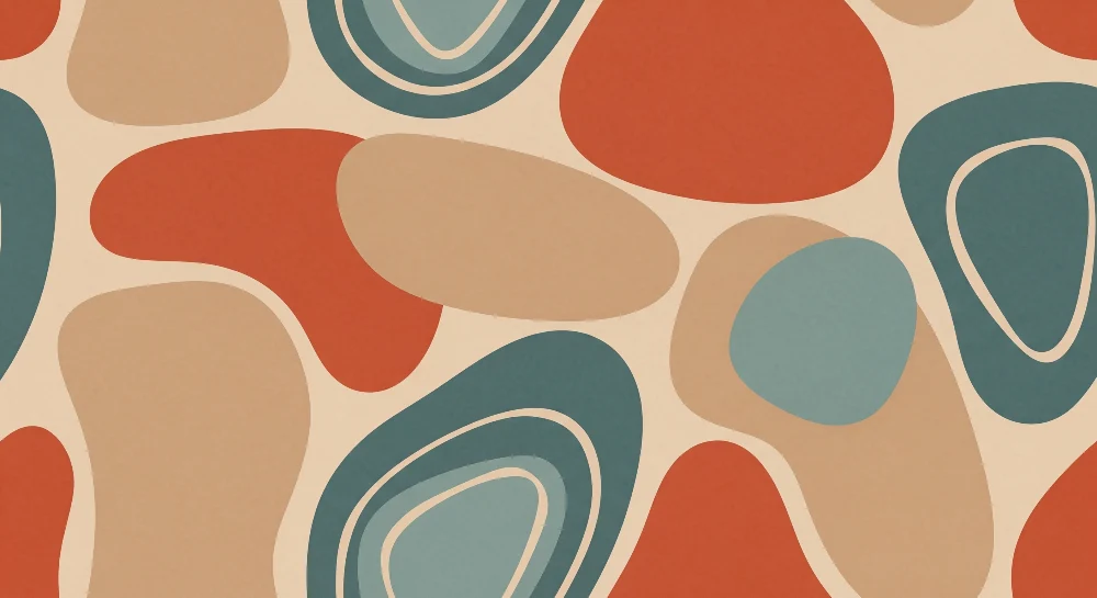 Nursery room wallpaper | Organikus minták puha és meleg árnyalatokban