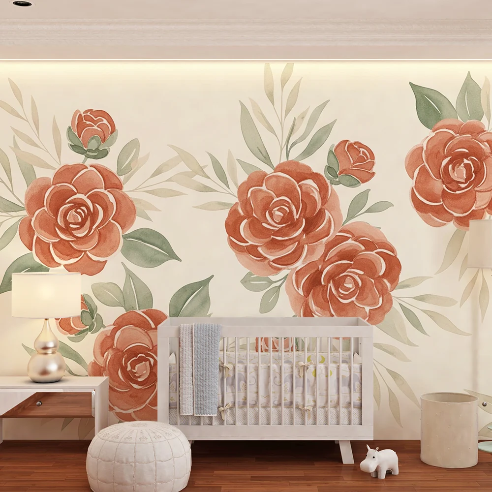Nursery room wallpaper | Piros rózsák