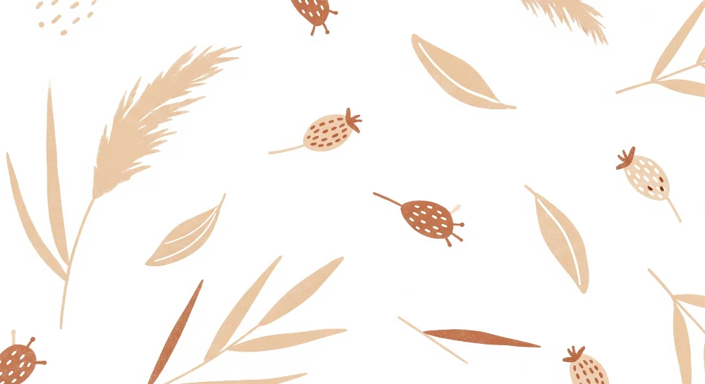 Nursery room wallpaper | Soft botanical motifs leaves and berries