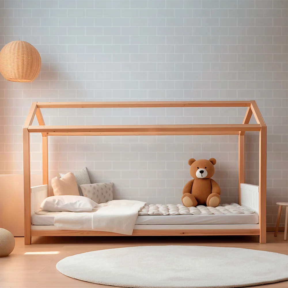 Nursery room wallpaper | Soft and soothing brick pattern