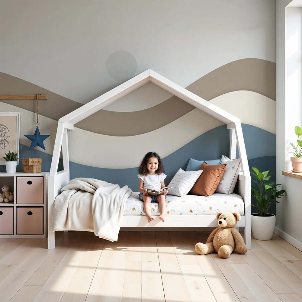 Nursery room wallpaper | Soft and soothing waves