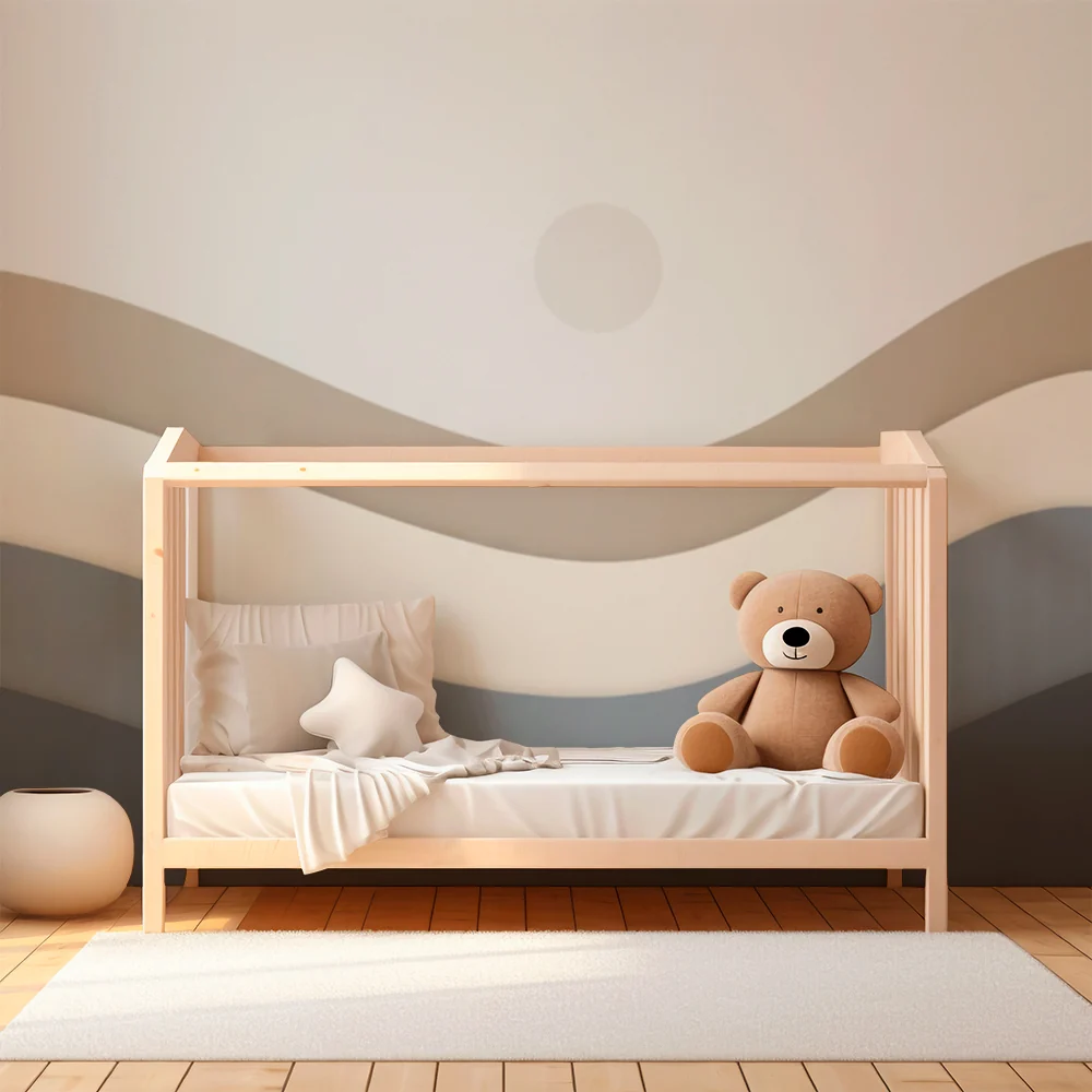 Nursery room wallpaper | Soft and soothing waves