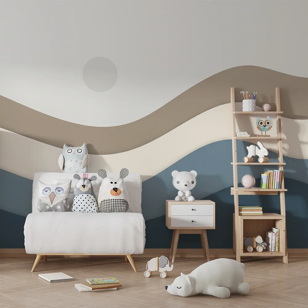 Nursery room wallpaper | Soft and soothing waves