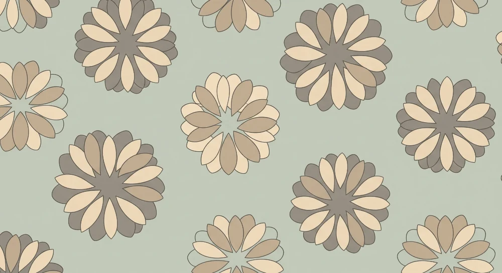 Nursery room wallpaper | Stylized flowers soft tones