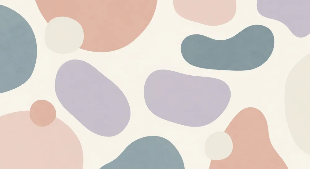 Nursery room wallpaper | Szerves formák enyhe árnyalatokkal világos hátteren