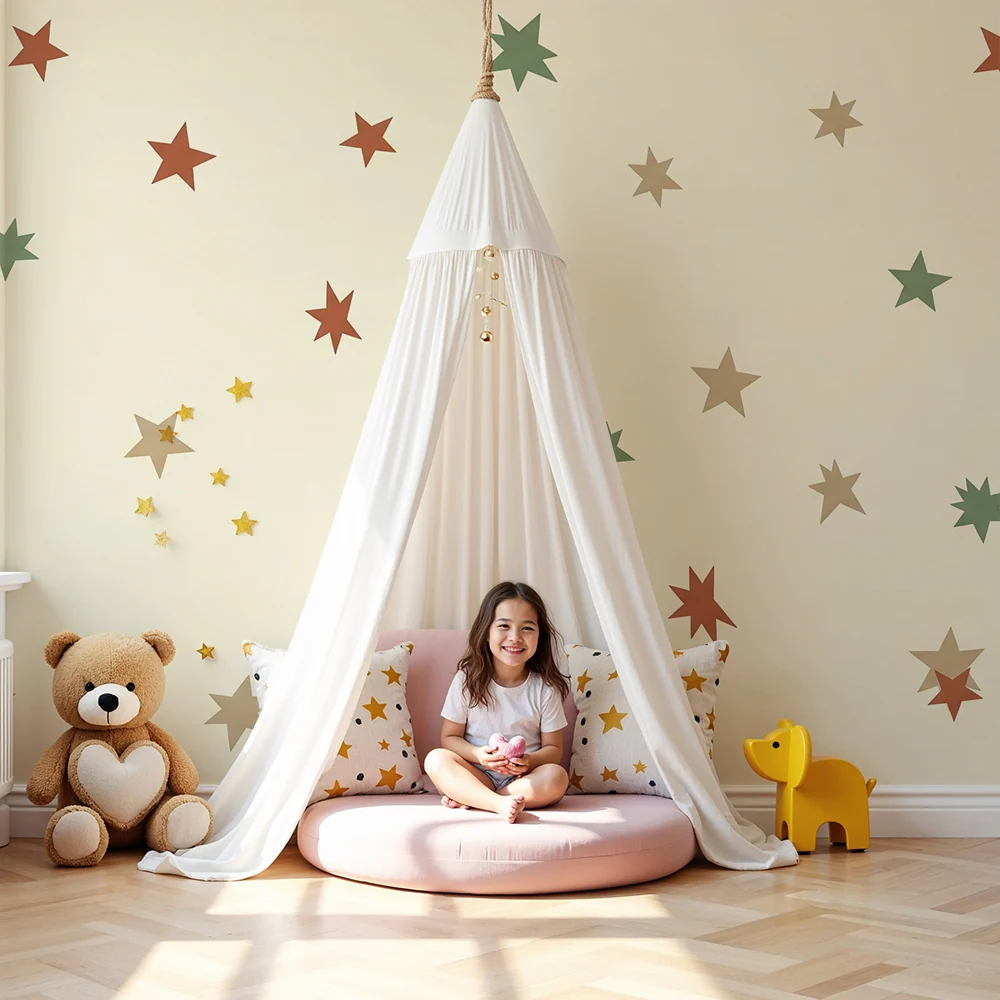 Nursery room wallpaper | Színes csillagok puha háttérrel