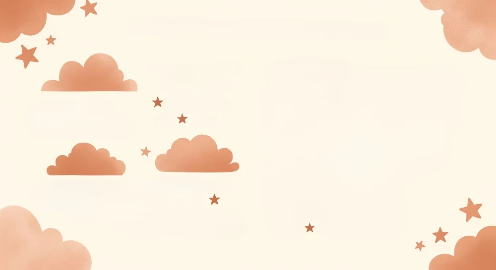 Nursery room wallpaper | Terracotta clouds and sparkling stars