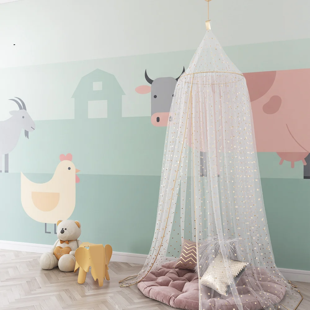 Nursery room wallpaper | Vidám és színes farm állatok