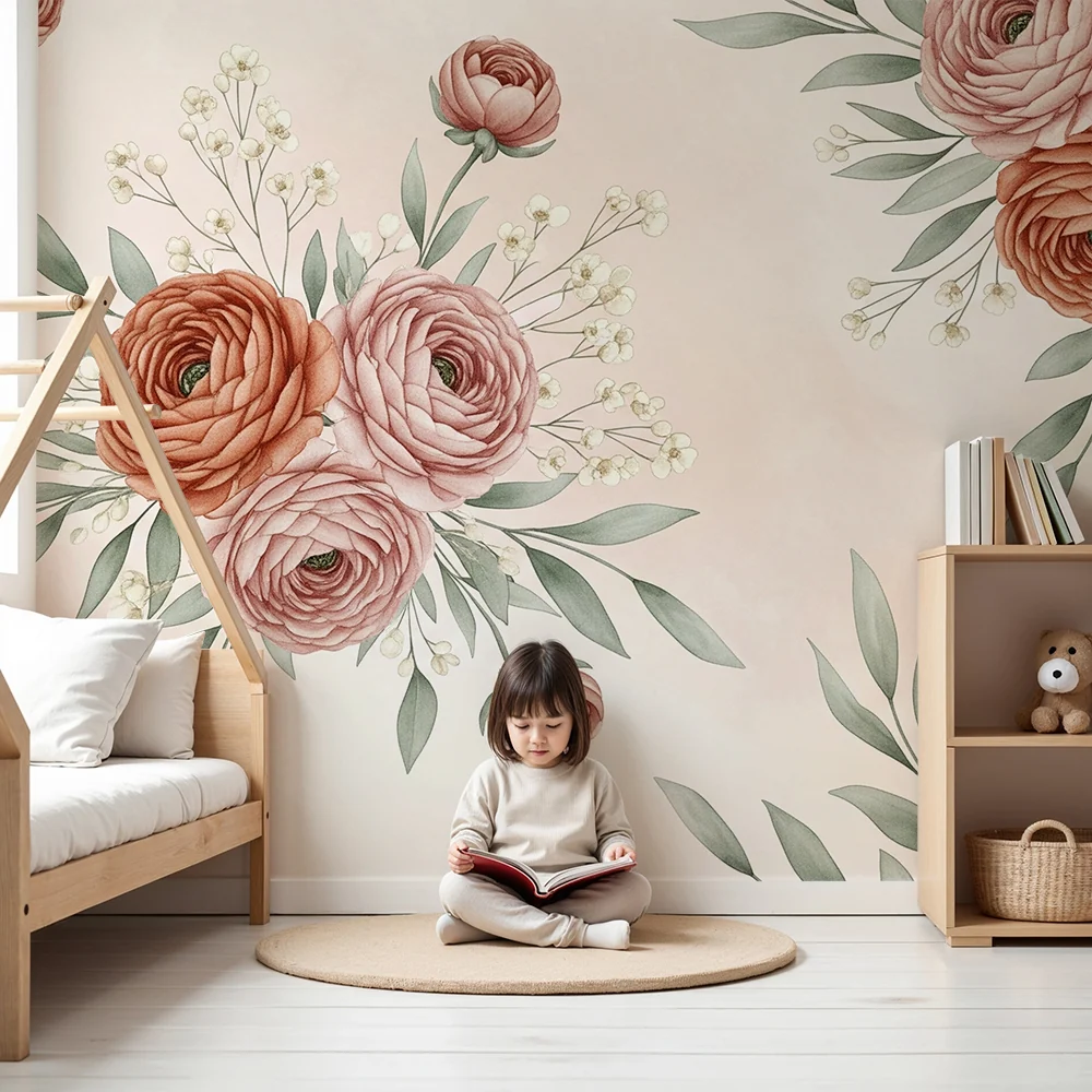 Nursery room wallpaper | Virágcsokor