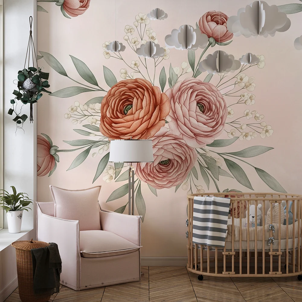 Nursery room wallpaper | Virágcsokor