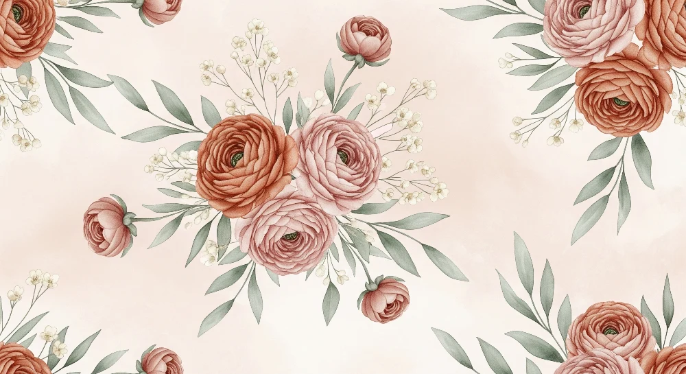 Nursery room wallpaper | Virágcsokor