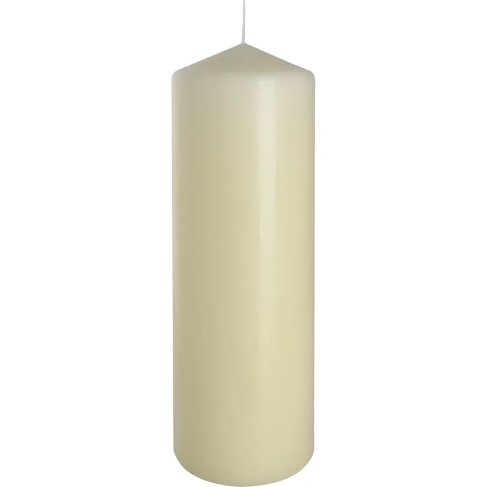 Oszlopgyertya elefántcsont 80x250mm 160 órás égési idő