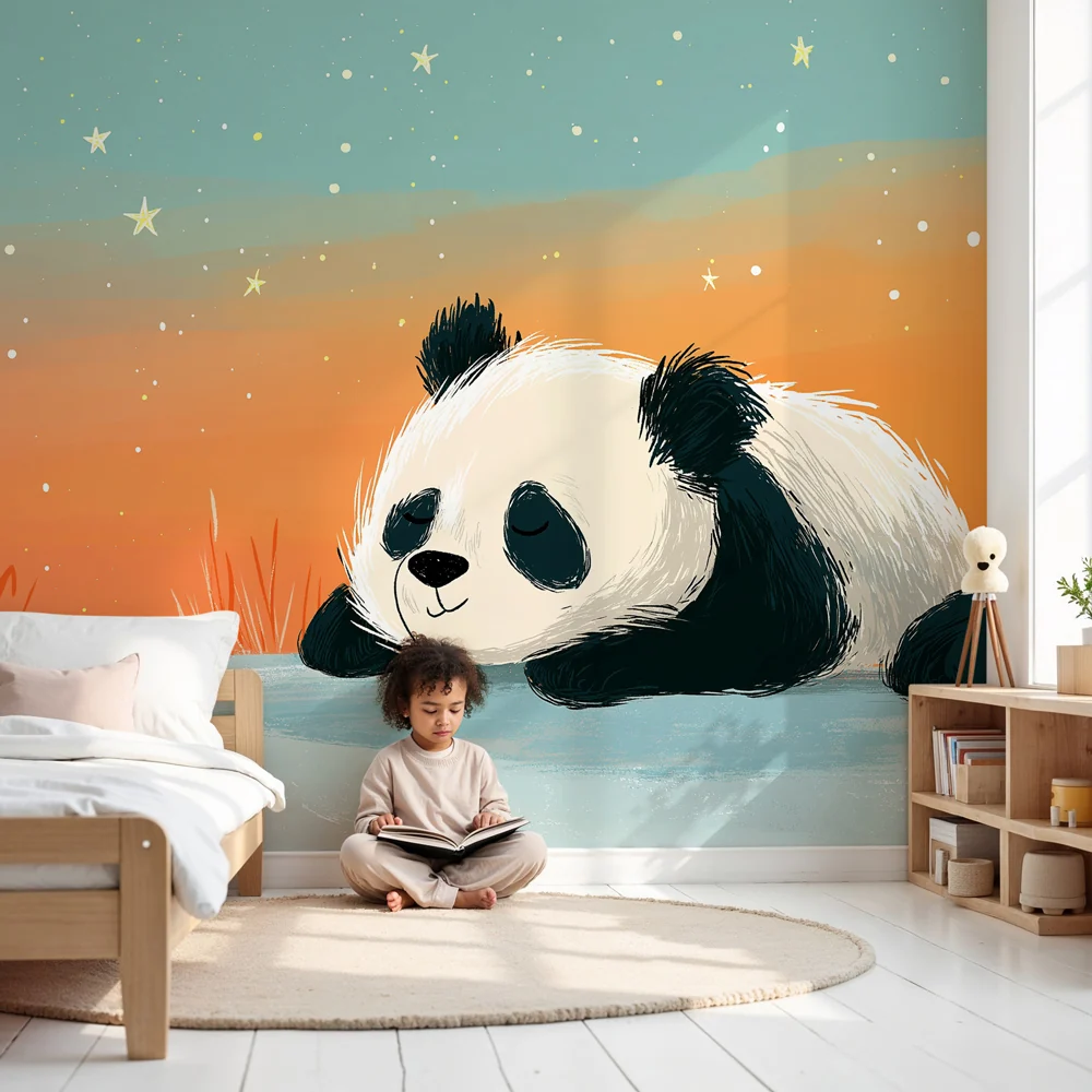 Panda álom alatt csillagok alatt