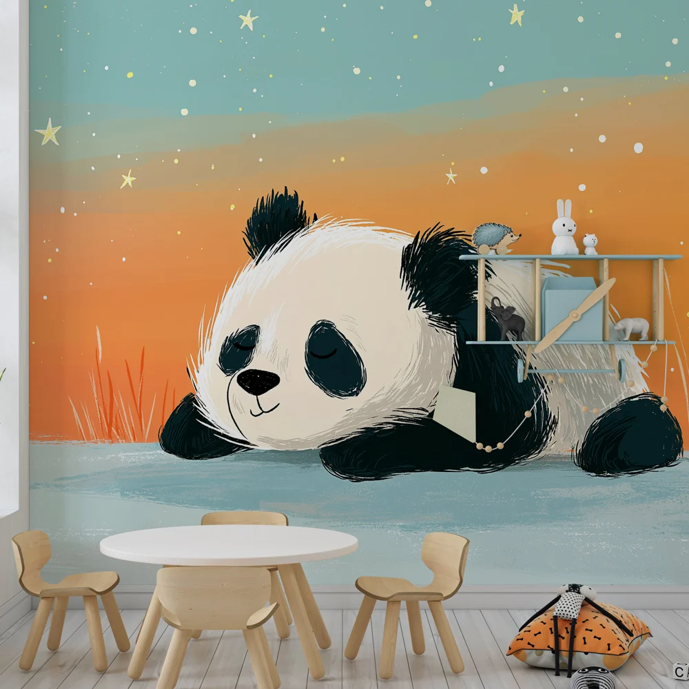 Panda álom alatt csillagok alatt