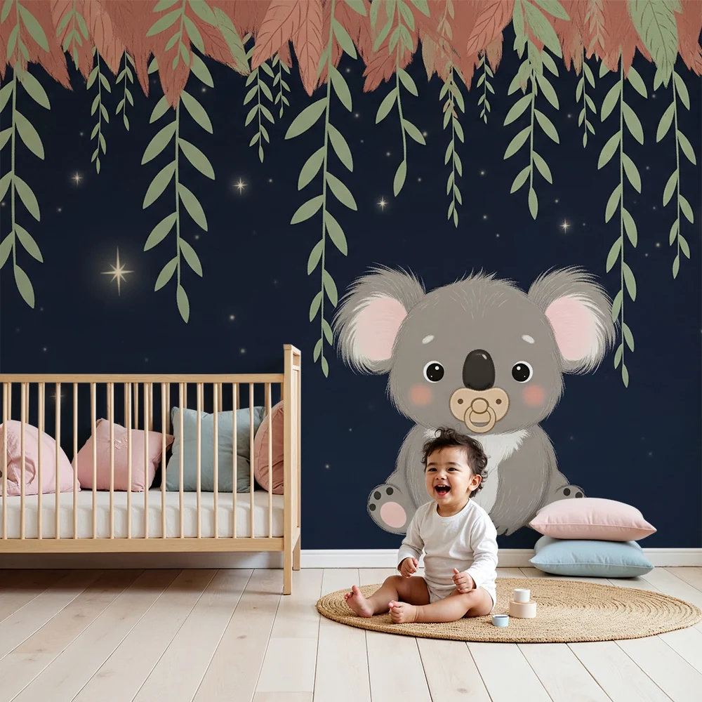 Papel de parede quarto bebê | Aranyos koala csillagok alatt