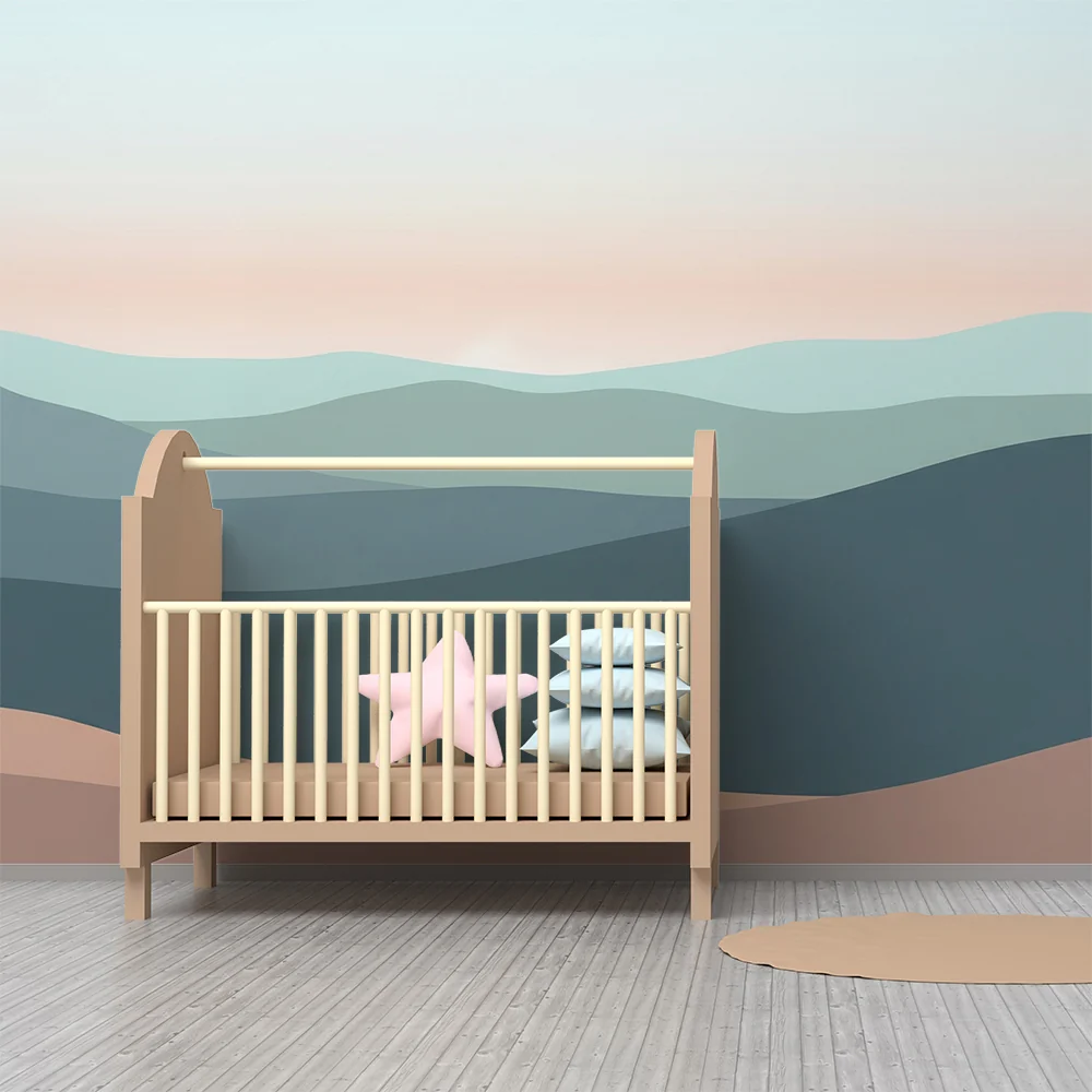 Papel de parede quarto bebê | Gyengéd pasztell árnyalatú dombvidék景zőzője