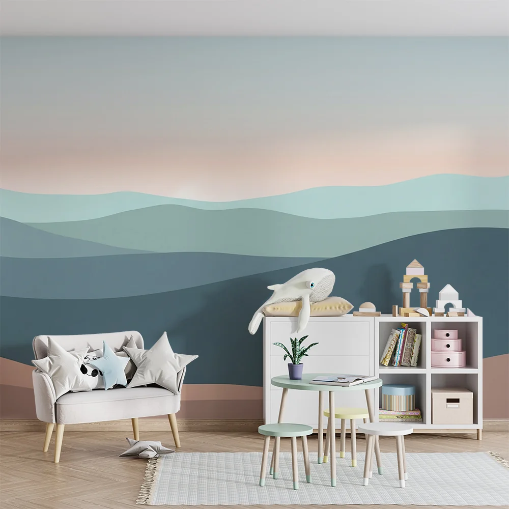 Papel de parede quarto bebê | Gyengéd pasztell árnyalatú dombvidék景zőzője