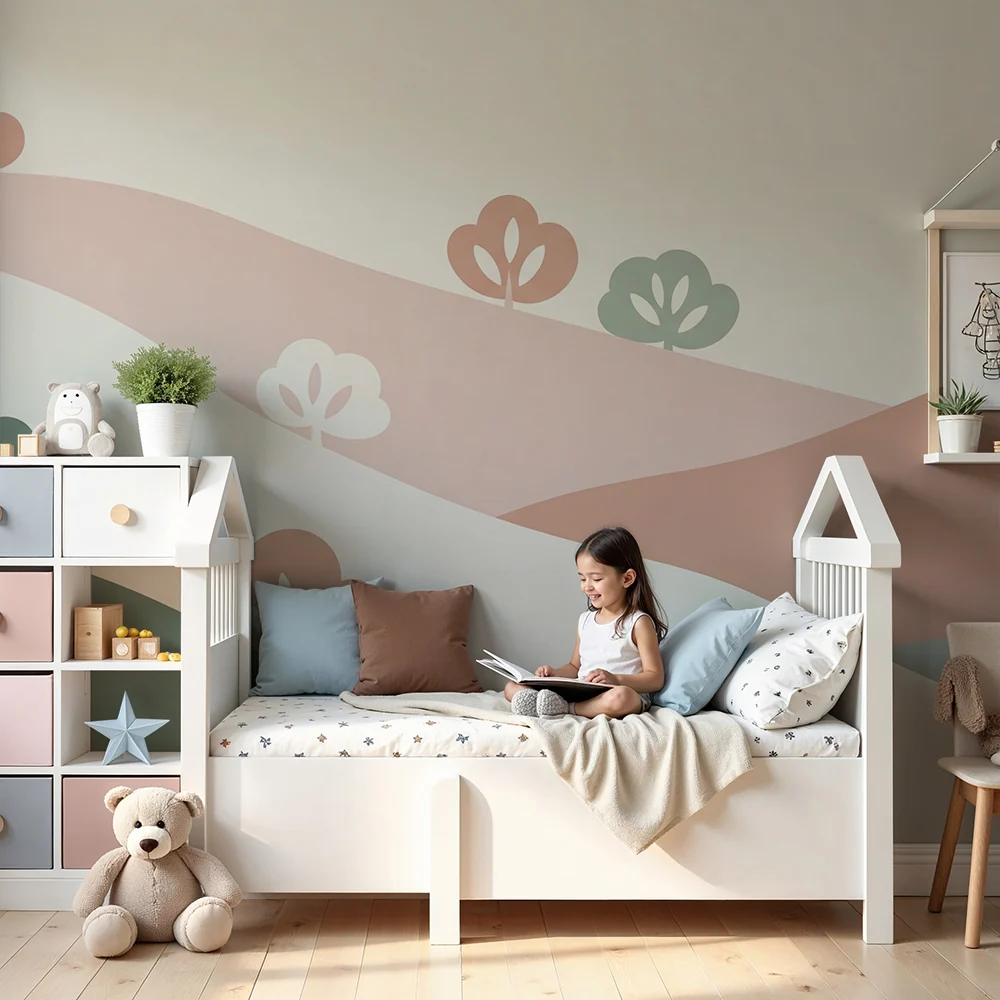 Papel de parede quarto bebê | Hegyek és kis bokrok