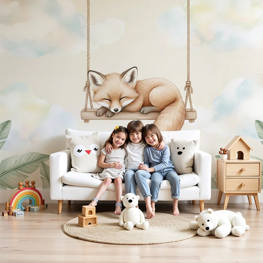 Papel de parede quarto bebê | Álmos róka hintán