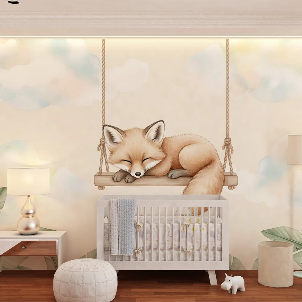 Papel de parede quarto bebê | Álmos róka hintán