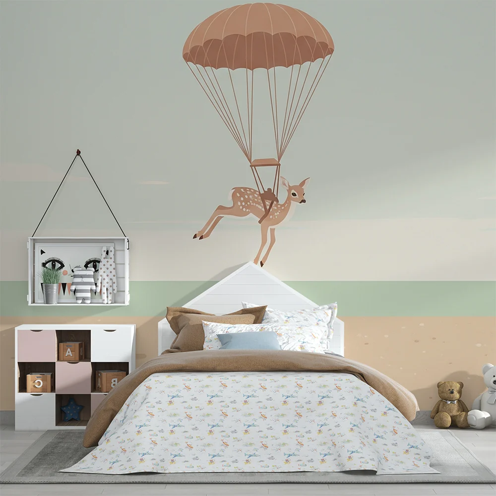 Papel de parede quarto bebê | Szarvas ejtőernyős strandon