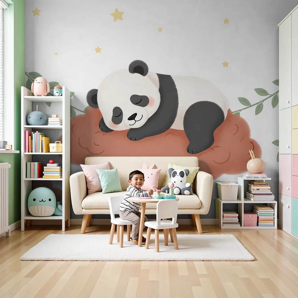 Papier de parede bébiphoba | Alvó panda egy felhőn