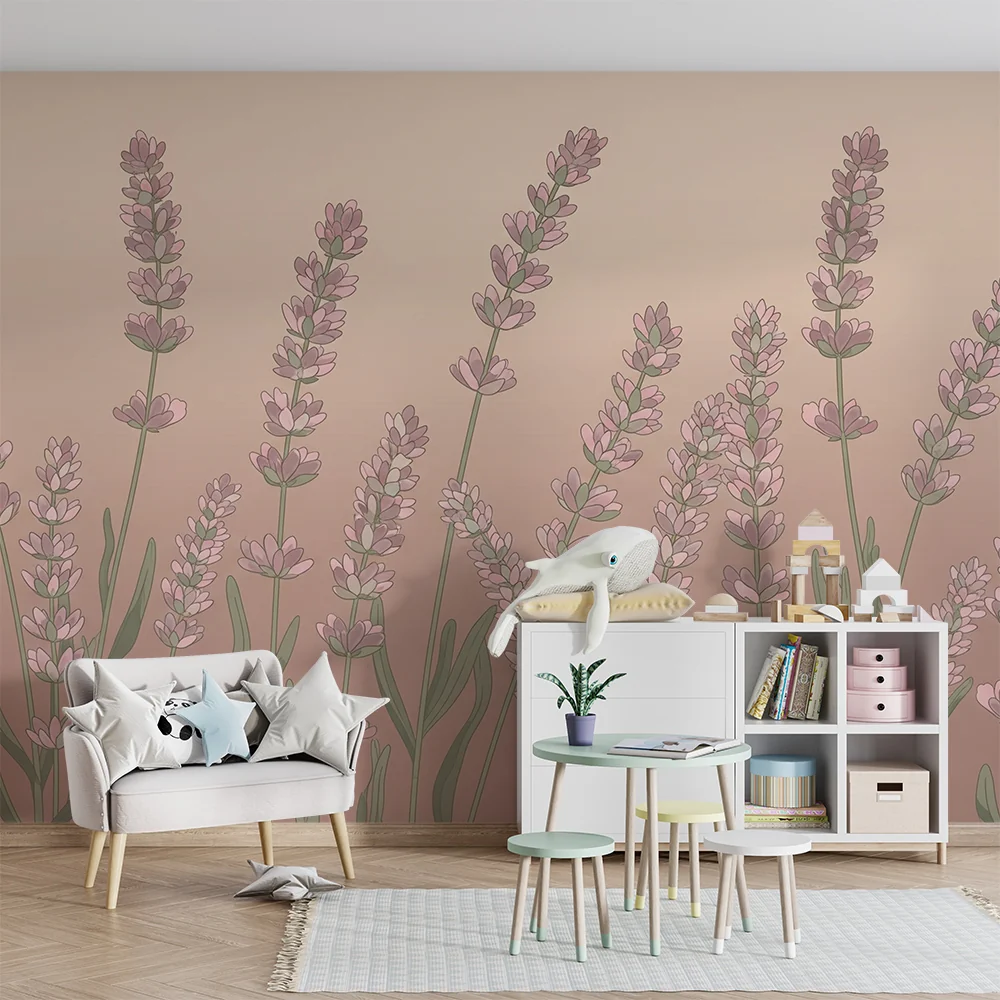 Papier de parede quarto bebê | Lágy levendulamező