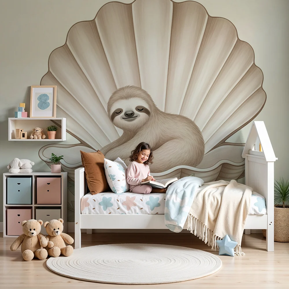 Papier de parede quarto bebê | Lusta egy kagylóban