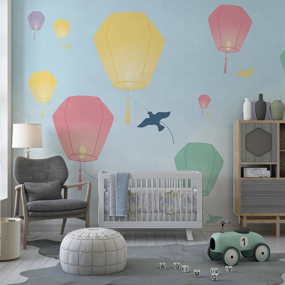 Papier de parede quarto bebê | Színes lampionok lebegnek az égen