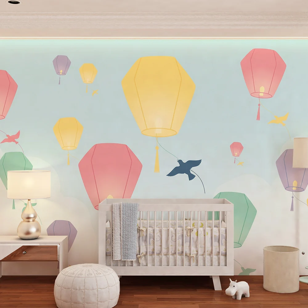 Papier de parede quarto bebê | Színes lampionok lebegnek az égen