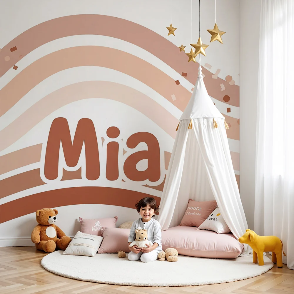 Papier de bébé tapéta | Gyengéd hullámok és konfettik pasztell színekben