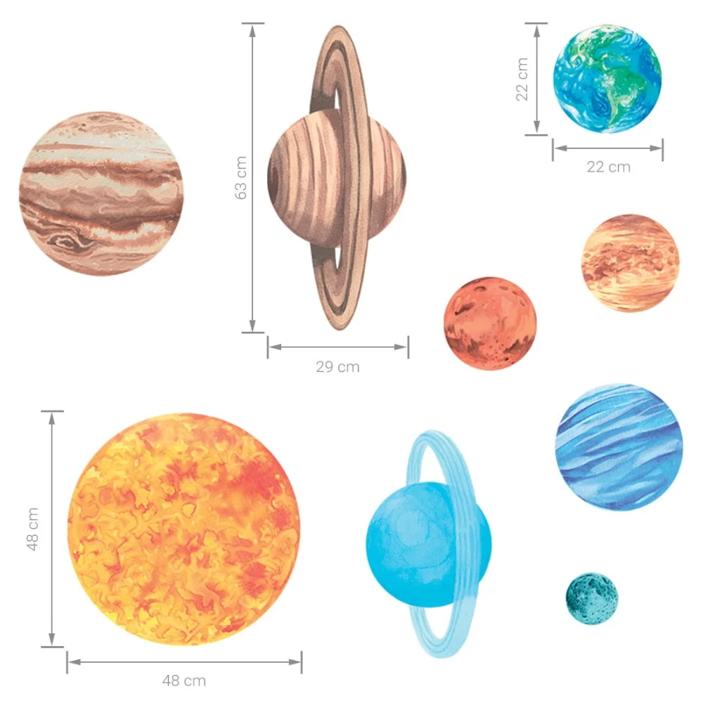 PASTELOVELOVE fali matricák gyerekeknek planet L