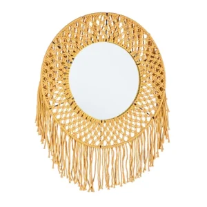 PERUVIAN sárga keretes tükör 50cm átmérő