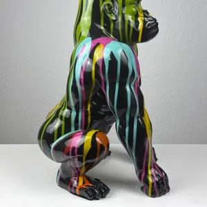 Pop Art Gorilla Szobor (Festékfoltos Modern Stílus)