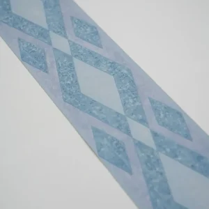 Kék rombusz mintás tapéta bordűr 373554